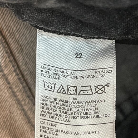 Old Navy Women Grunge Button Fly High Rise OG Straight Ankle Jean 22 Black - Picture 9 of 10